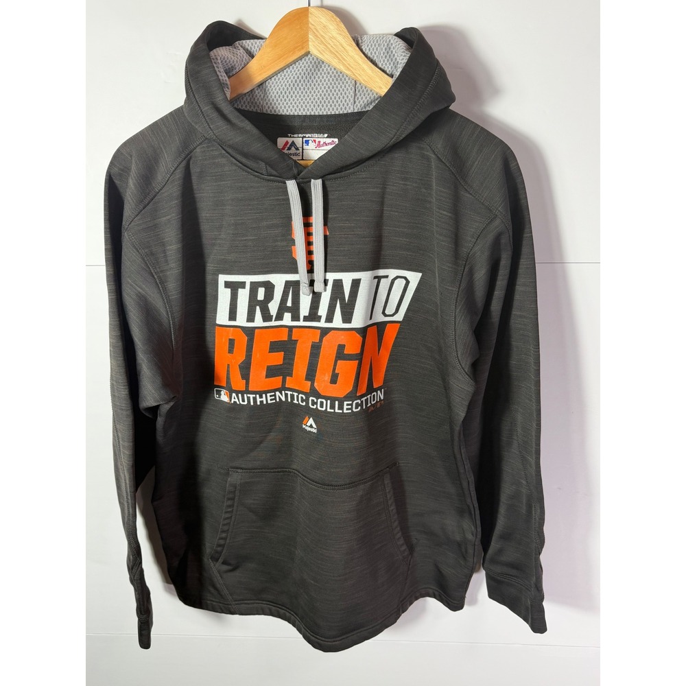 Majestic SF Giants Authentic Collection Train To Reign Hoodie Mens Medium Grey